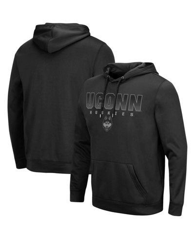 Colosseum Men's Black Uconn Huskies Blackout 3.0 Pullover Hoodie