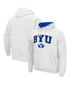 COLOSSEUM MEN'S WHITE BYU COUGARS ARCH LOGO 3.0 PULLOVER HOODIE
