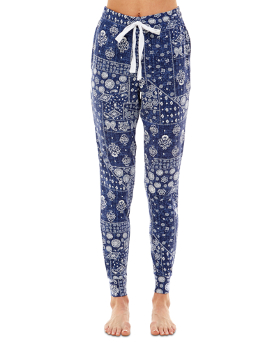 Jaclyn Intimates Lush Luxe Tie-dyed Jogger Pajama Bottoms In Batik Blue