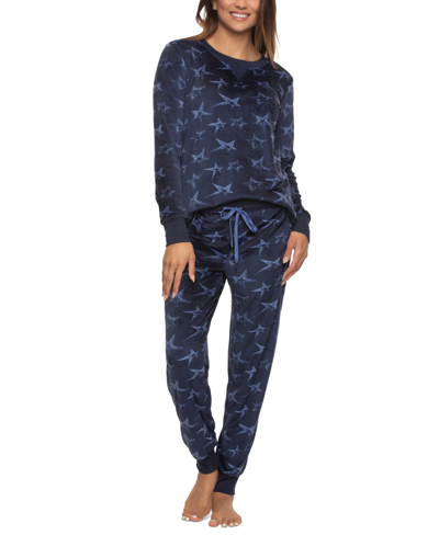 Felina Ultra-soft Microfleece Pajama Set In Starry Night