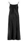 Vince Hammered Satin Slip Dress In Black