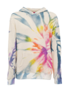 The Elder Statesman Spinner Tie-dyed Cotton And Cashmere-blend Jersey Hoodie In Ivory/purple