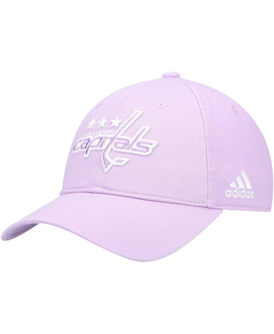 Adidas Originals Men's Purple Washington Capitals 2021 Hockey Fights Cancer Slouch Adjustable Hat