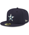 NEW ERA MEN'S NEW ERA NAVY HOUSTON ASTROS LOGO WHITE 59FIFTY FITTED HAT