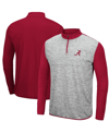 Colosseum Men's Heathered Gray, Crimson Alabama Crimson Tide Prospect Quarter-zip Jacket In Heathered Gray/crimson