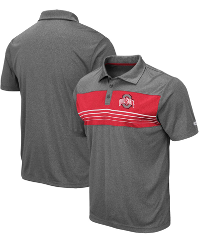 COLOSSEUM MEN'S HEATHERED CHARCOAL OHIO STATE BUCKEYES SMITHERS POLO