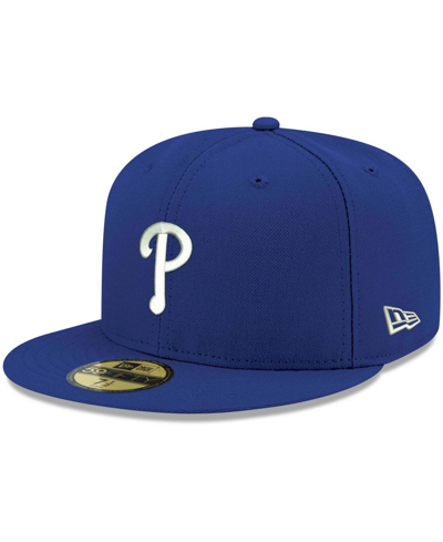 New Era Men's Royal Philadelphia Phillies Logo White 59fifty Fitted Hat