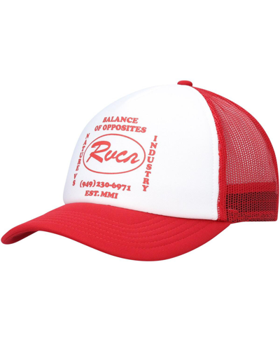 Rvca Men's Red Foam Trucker Snapback Hat In Red