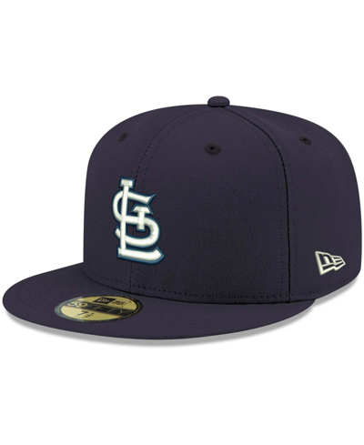 NEW ERA MEN'S NAVY ST. LOUIS CARDINALS LOGO WHITE 59FIFTY FITTED HAT