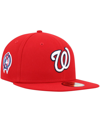 NEW ERA MEN'S RED WASHINGTON NATIONALS 9/11 MEMORIAL SIDE PATCH 59FIFTY FITTED HAT