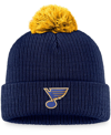 FANATICS MEN'S NAVY ST. LOUIS BLUES TEAM CUFFED KNIT HAT WITH POM