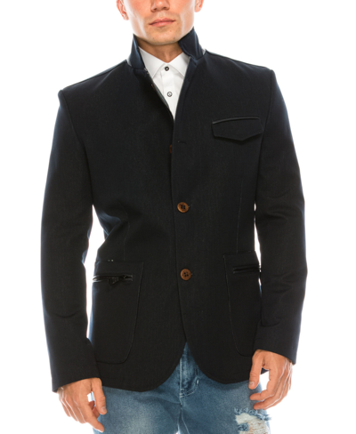 Ron Tomson Men's Modern Casual Stand Collar Sports Jacket In Navy