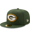 New Era Men's Green Green Bay Packers Field Patch 59fifty Fitted Hat In Green