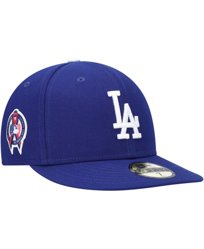 New Era Men's Royal Los Angeles Dodgers 9/11 Memorial Side Patch 59fifty Fitted Hat