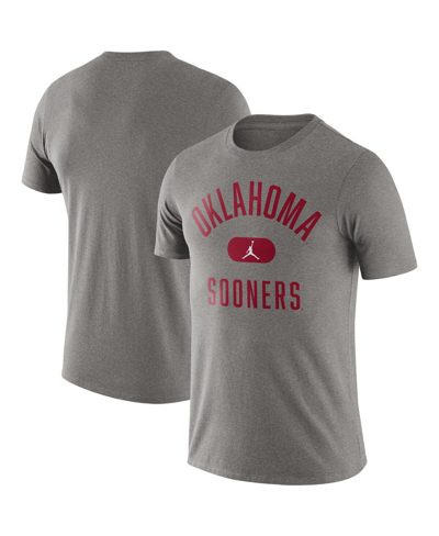 Jordan Manufacturing Men's Heathered Gray Oklahoma Sooners Team Arch T-shirt In Heather Gray