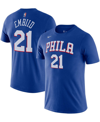 Nike Big Boys And Girls Joel Embiid Royal Philadelphia 76ers Logo Name And Number Performance T-shirt In Royal