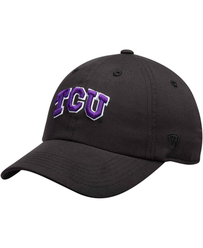 Top Of The World Men's Black Tcu Horned Frogs Primary Logo Staple Adjustable Hat