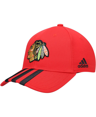 Adidas Originals Men's Red Chicago Blackhawks Locker Room Three Stripe Adjustable Hat