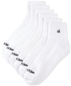 CALVIN KLEIN ATHLEISURE MEN'S SOLID CUSHION QUARTER SOCKS, SIX PAIRS