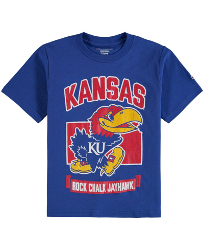 Champion Youth Royal Kansas Jayhawks Strong Mascot T-shirt