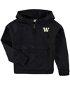 Champion Youth Black Washington Huskies Pack And Go Quarter-zip Windbreaker Jacket In Black