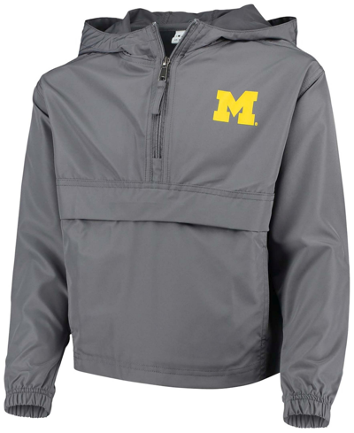 Champion Youth Graphite Michigan Wolverines Pack And Go Windbreaker Jacket