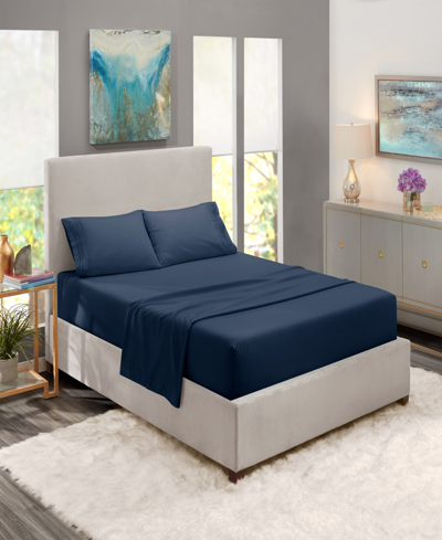 Nestl Bedding Premier Collection Deep Pocket 4 Piece Bed Sheet Set, Full In Navy Blue