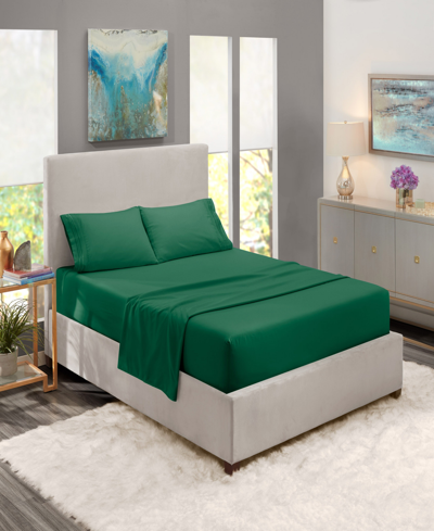 Nestl Bedding Premier Collection Deep Pocket 3 Piece Bed Sheet Set, Twin In Hunter Green