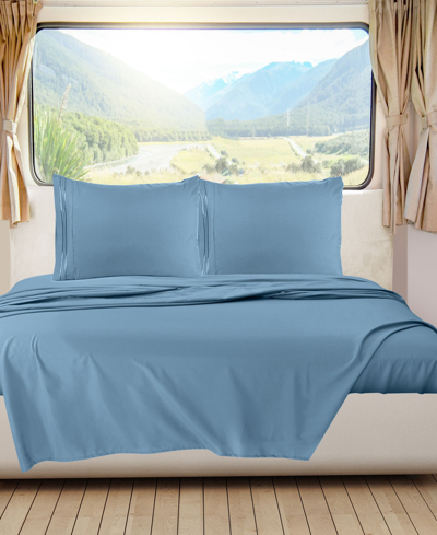 Nestl Bedding Premier 1800 Series Deep Pocket Bed 4 Piece Sheet Set, Rv Queen In Blue Heaven