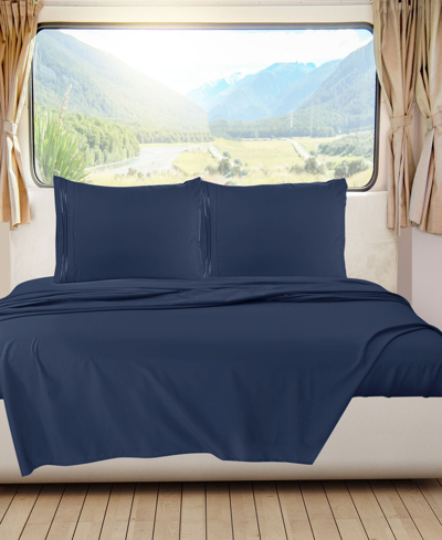 Nestl Bedding Premier 1800 Series Deep Pocket Bed 4 Piece Sheet Set, Rv Queen In Navy Blue