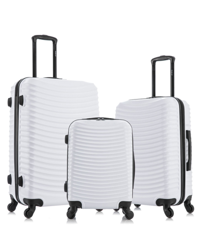 Dukap Adly Lightweight Hardside Spinner 3 Piece Set In White