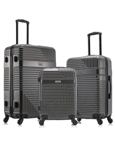 Inusa Resilience Lightweight Hardside Spinner Luggage Set, 3 Piece In Gray