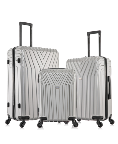 Inusa Vasty Lightweight Hardside Spinner Luggage Set, 3 Piece In Silver