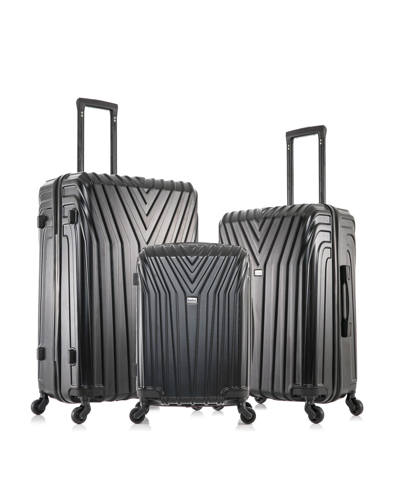 Inusa Vasty Lightweight Hardside Spinner Luggage Set, 3 Piece In Black