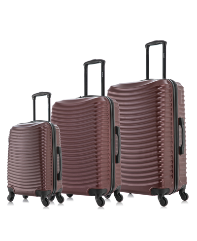 Dukap Inusa Adly Lightweight Hardside Spinner Luggage Set, 3 Piece In Pastel Pur