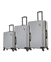 Dukap Inusa Discovery Lightweight Hardside Spinner Luggage Set, 3 Piece In Silver