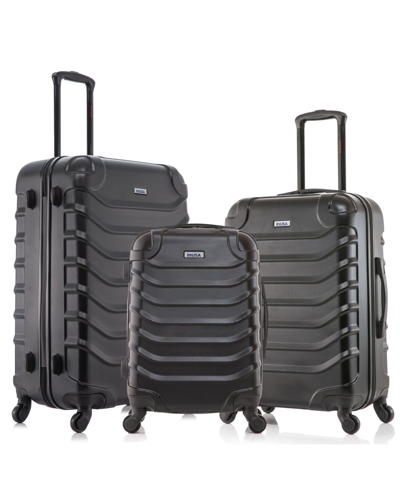 Inusa Endurance Lightweight Hardside Spinner Luggage Set, 3 Piece In Black