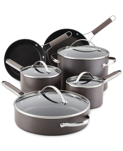 Ayesha Curry 10-pc. Hard-anodized Collection Nonstick Cookware Set In Charcoal