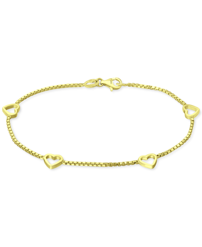 Giani Bernini Open Heart Link Bracelet In 18k Gold-plated Sterling Silver, Created For Macy's In Gold Over Silver