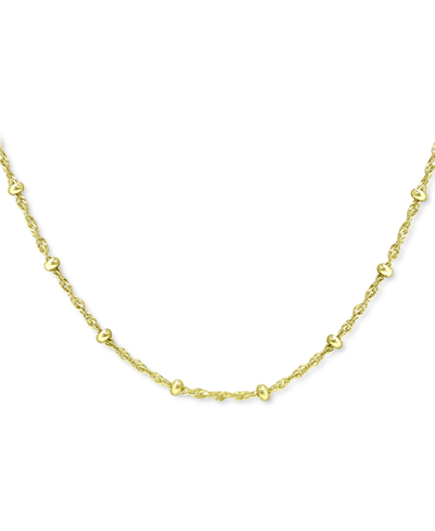 Giani Bernini Small Beaded Singapore 16" Chain Necklace In 18k Gold-plated Sterling Silver, Created For Macy's In Gold Over Silver