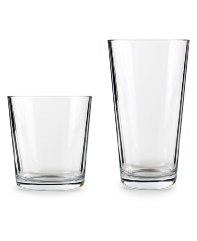 Circle Glass Simple Home Entertaining Glasses, Set Of 16 In Clear