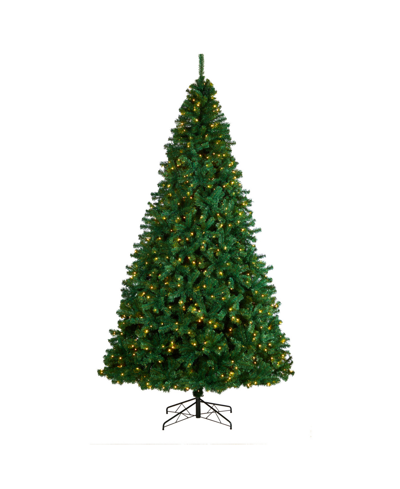 Nearly Natural Northern Tip Artificial Christmas Tree With 800 Clear Led Lights And 2200 Bendable Branches, 10' In Green