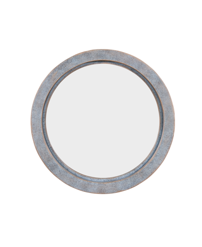 Danya B . 20" Round Wall Mirror With Antiqued Copper Metal Frame In Seafoam