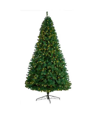 Nearly Natural Northern Tip Artificial Christmas Tree With 650 Clear Led Lights And 1860 Bendable Branches, 9' In Green