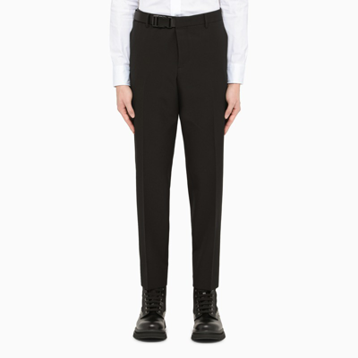 Prada Stretch Gabardine Trousers In Black