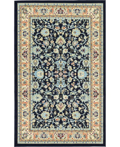 Bayshore Home Arnav Arn1 5' X 8' Area Rug In Navy Blue
