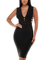 BEBE OPEN-SIDE BANDAGE DRESS