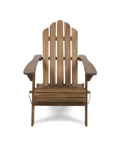 Noble House Hollywood Outdoor Adirondack Chair In Dark Brown