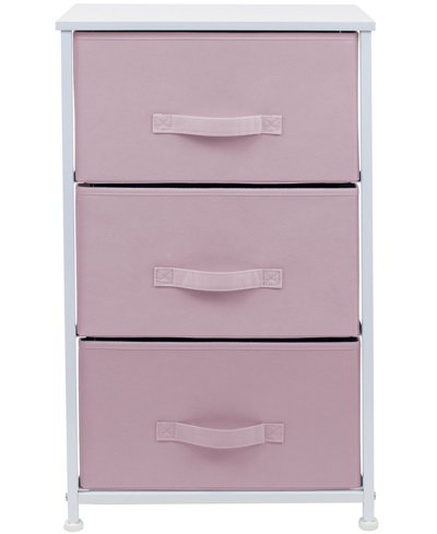 Sorbus 3-drawers Chest Dresser In Pink