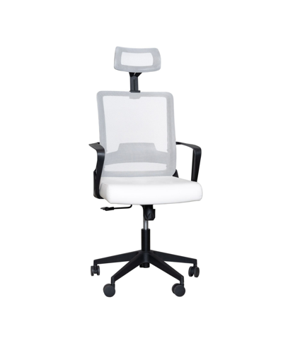 Abbyson Living Sayner Adjustable High Back Mesh Office Chair In White